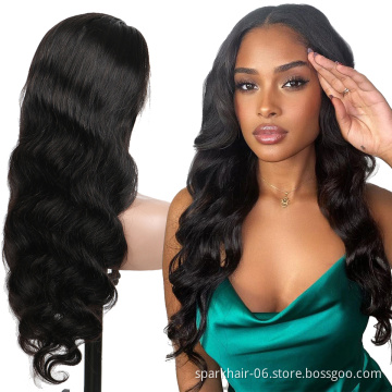 Wholesale Price Dropship Virgin Peruvian Human Hair Long Perruque Preplucked Lace Frontal Wig Body Wave 13x6 Lace Front Wigs